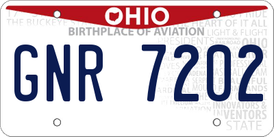 OH license plate GNR7202