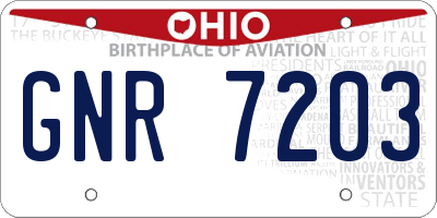 OH license plate GNR7203