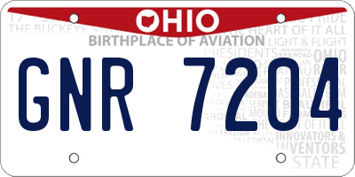OH license plate GNR7204
