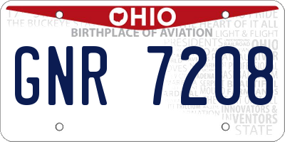 OH license plate GNR7208