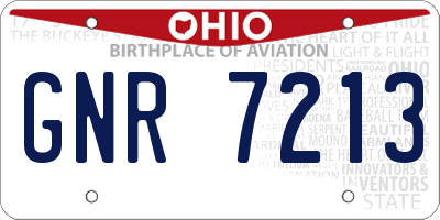 OH license plate GNR7213