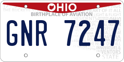 OH license plate GNR7247
