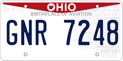 OH license plate GNR7248