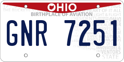 OH license plate GNR7251