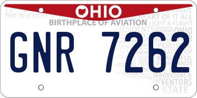OH license plate GNR7262