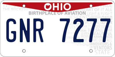 OH license plate GNR7277
