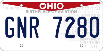 OH license plate GNR7280