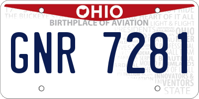 OH license plate GNR7281