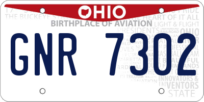 OH license plate GNR7302