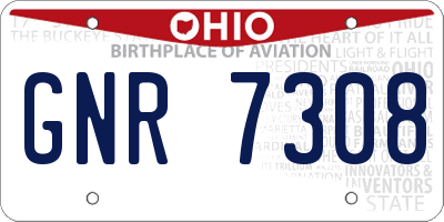 OH license plate GNR7308