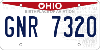 OH license plate GNR7320