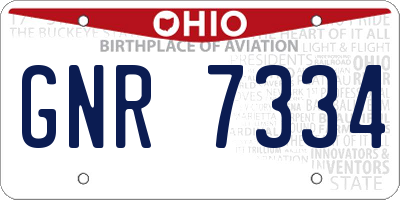 OH license plate GNR7334