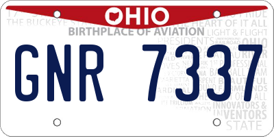 OH license plate GNR7337