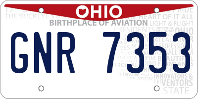 OH license plate GNR7353