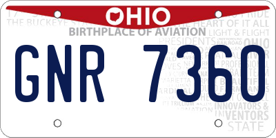 OH license plate GNR7360