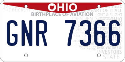 OH license plate GNR7366