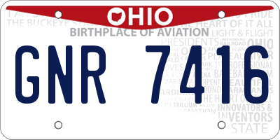 OH license plate GNR7416