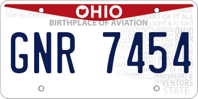 OH license plate GNR7454