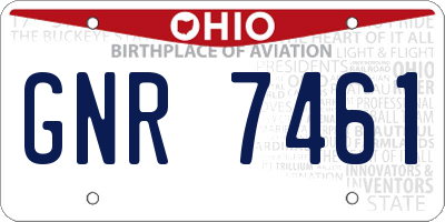 OH license plate GNR7461