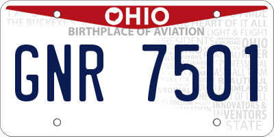 OH license plate GNR7501