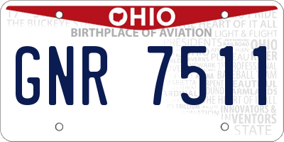 OH license plate GNR7511