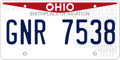 OH license plate GNR7538