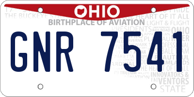 OH license plate GNR7541