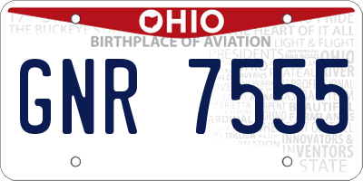 OH license plate GNR7555