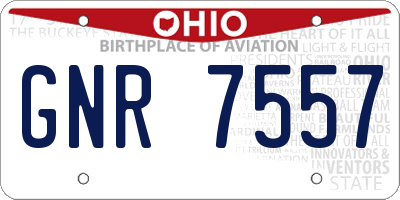 OH license plate GNR7557