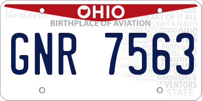 OH license plate GNR7563