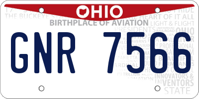 OH license plate GNR7566
