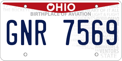 OH license plate GNR7569