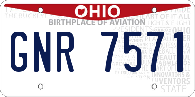 OH license plate GNR7571