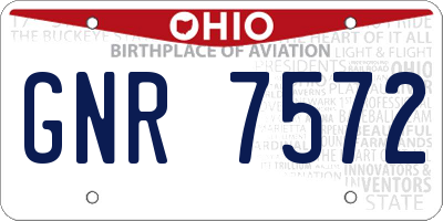 OH license plate GNR7572