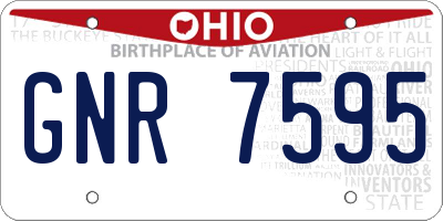 OH license plate GNR7595