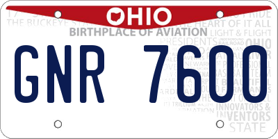 OH license plate GNR7600