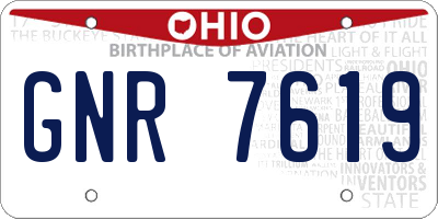 OH license plate GNR7619