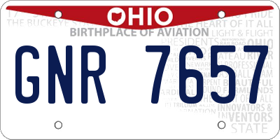 OH license plate GNR7657