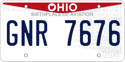 OH license plate GNR7676