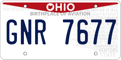 OH license plate GNR7677