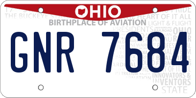 OH license plate GNR7684