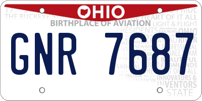 OH license plate GNR7687
