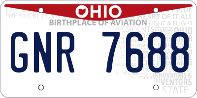 OH license plate GNR7688