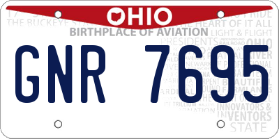 OH license plate GNR7695