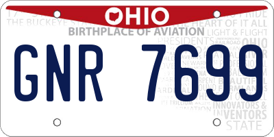 OH license plate GNR7699