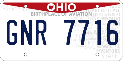 OH license plate GNR7716