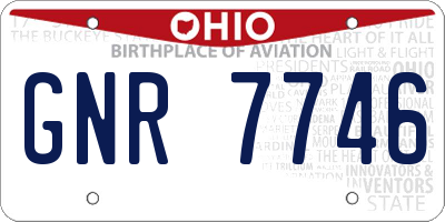 OH license plate GNR7746
