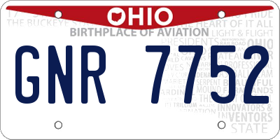 OH license plate GNR7752