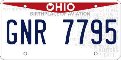 OH license plate GNR7795
