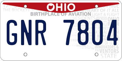 OH license plate GNR7804